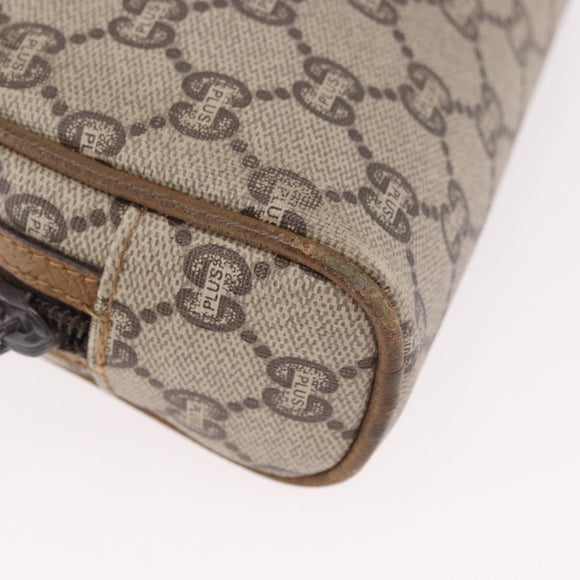 GUCCI GG Supreme Shoulder Bag PVC Beige Gold Auth 189942