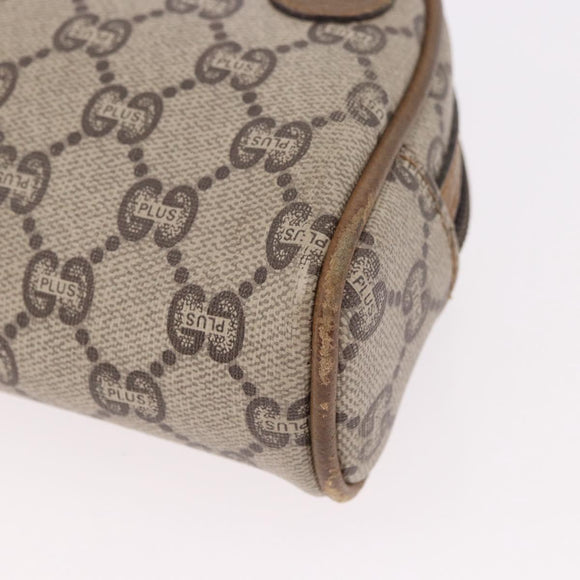 GUCCI GG Supreme Shoulder Bag PVC Beige Gold Auth 189942