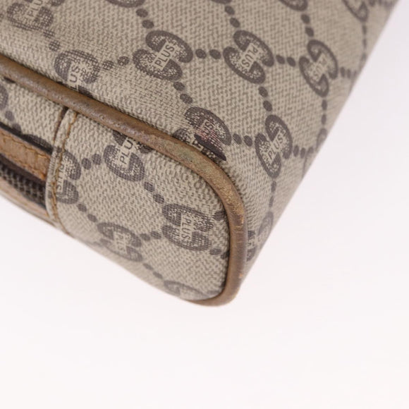 GUCCI GG Supreme Shoulder Bag PVC Beige Gold Auth 189942