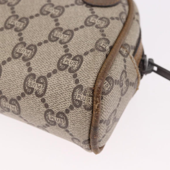 GUCCI GG Supreme Shoulder Bag PVC Beige Gold Auth 189942
