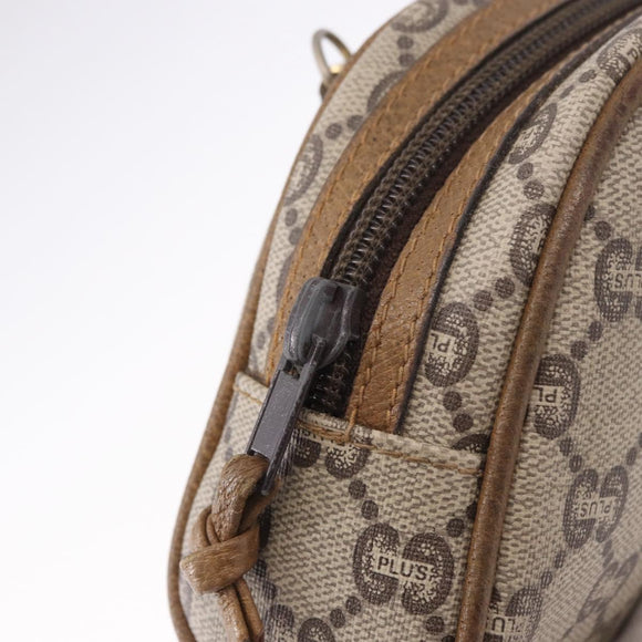 GUCCI GG Supreme Shoulder Bag PVC Beige Gold Auth 189942