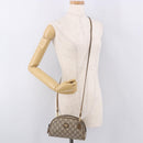 GUCCI GG Supreme Shoulder Bag PVC Beige Gold Auth 189942-23