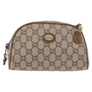 GUCCI GG Supreme Shoulder Bag PVC Beige Gold Auth 189942-13