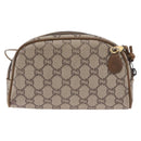 GUCCI GG Supreme Shoulder Bag PVC Beige Gold Auth 189942-2