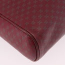 CELINE Macadam Shoulder Bag Leather Bordeaux Gold Auth 189944-15