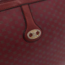 CELINE Macadam Shoulder Bag Leather Bordeaux Gold Auth 189944-17