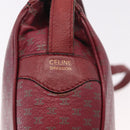 CELINE Macadam Shoulder Bag Leather Bordeaux Gold Auth 189944-18