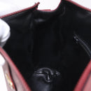 CELINE Macadam Shoulder Bag Leather Bordeaux Gold Auth 189944-20