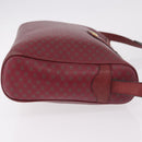 CELINE Macadam Shoulder Bag Leather Bordeaux Gold Auth 189944-3