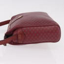CELINE Macadam Shoulder Bag Leather Bordeaux Gold Auth 189944-4