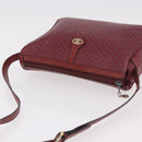 CELINE Macadam Shoulder Bag Leather Bordeaux Gold Auth 189944-6