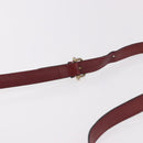 CELINE Macadam Shoulder Bag Leather Bordeaux Gold Auth 189944-8
