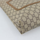 GUCCI GG Supreme Web Sherry Line Tote Bag PVC Beige Gold Auth 189947-14