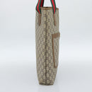 GUCCI GG Supreme Web Sherry Line Tote Bag PVC Beige Gold Auth 189947-3