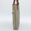GUCCI GG Supreme Web Sherry Line Tote Bag PVC Beige Gold Auth 189947-4