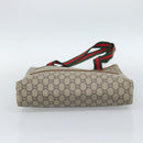 GUCCI GG Supreme Web Sherry Line Tote Bag PVC Beige Gold Auth 189947-5