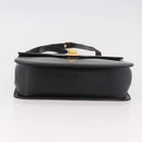 GIVENCHY Hand Bag Leather 2way Black Gold Auth 189948A-11