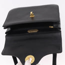 GIVENCHY Hand Bag Leather 2way Black Gold Auth 189948A-17