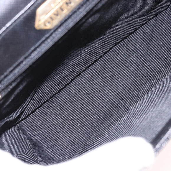 GIVENCHY Hand Bag Leather 2way Black Gold Auth 189948A
