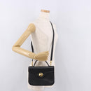 GIVENCHY Hand Bag Leather 2way Black Gold Auth 189948A-24