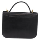 GIVENCHY Hand Bag Leather 2way Black Gold Auth 189948A-3