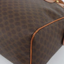 CELINE Macadam Canvas Boston Bag PVC Leather Brown Gold Auth 189950A-9