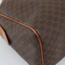 CELINE Macadam Canvas Boston Bag PVC Leather Brown Gold Auth 189950A-14