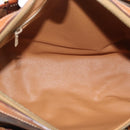 CELINE Macadam Canvas Boston Bag PVC Leather Brown Gold Auth 189950A-10