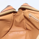 CELINE Macadam Canvas Boston Bag PVC Leather Brown Gold Auth 189950A-20