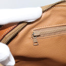 CELINE Macadam Canvas Boston Bag PVC Leather Brown Gold Auth 189950A-21