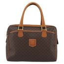 CELINE Macadam Canvas Boston Bag PVC Leather Brown Gold Auth 189950A-13