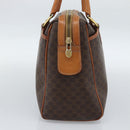 CELINE Macadam Canvas Boston Bag PVC Leather Brown Gold Auth 189950A-3
