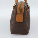 CELINE Macadam Canvas Boston Bag PVC Leather Brown Gold Auth 189950A-4