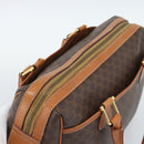 CELINE Macadam Canvas Boston Bag PVC Leather Brown Gold Auth 189950A-6