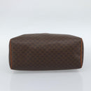 CELINE Macadam Canvas Boston Bag PVC Leather Brown Gold Auth 189950A-5