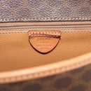 CELINE Macadam Canvas Circle Shoulder Bag PVC Leather Brown Gold Auth 189954A-12