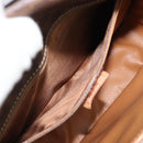 CELINE Macadam Canvas Circle Shoulder Bag PVC Leather Brown Gold Auth 189954A-11