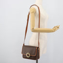 CELINE Macadam Canvas Circle Shoulder Bag PVC Leather Brown Gold Auth 189954A-22