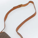 CELINE Macadam Canvas Circle Shoulder Bag PVC Leather Brown Gold Auth 189954A-8