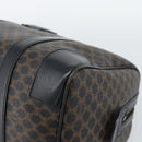 CELINE Macadam Canvas Boston Bag PVC Leather Black Gold Auth 189955A-9