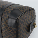 CELINE Macadam Canvas Boston Bag PVC Leather Black Gold Auth 189955A-15