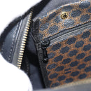 CELINE Macadam Canvas Boston Bag PVC Leather Black Gold Auth 189955A-21