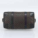 CELINE Macadam Canvas Boston Bag PVC Leather Black Gold Auth 189955A-5