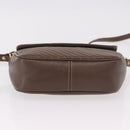 CELINE Macadam Shoulder Bag Leather Brown Gold Auth 189957-6