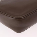 CELINE Macadam Shoulder Bag Leather Brown Gold Auth 189957-15