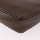 CELINE Macadam Shoulder Bag Leather Brown Gold Auth 189957-16
