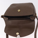 CELINE Macadam Shoulder Bag Leather Brown Gold Auth 189957-18