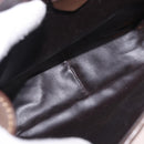 CELINE Macadam Shoulder Bag Leather Brown Gold Auth 189957-11