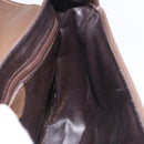 CELINE Macadam Shoulder Bag Leather Brown Gold Auth 189957-20