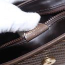 CELINE Macadam Shoulder Bag Leather Brown Gold Auth 189957-12